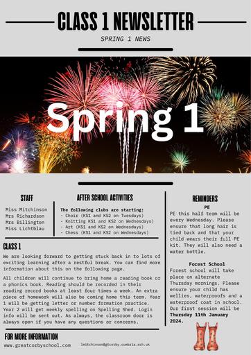 Class 1 Spring 1 Newsletter 2024