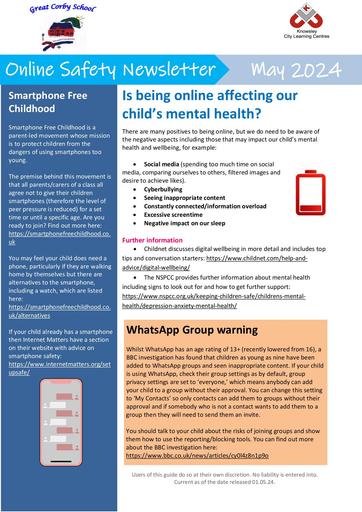 Online Safety Newsletter May 2024