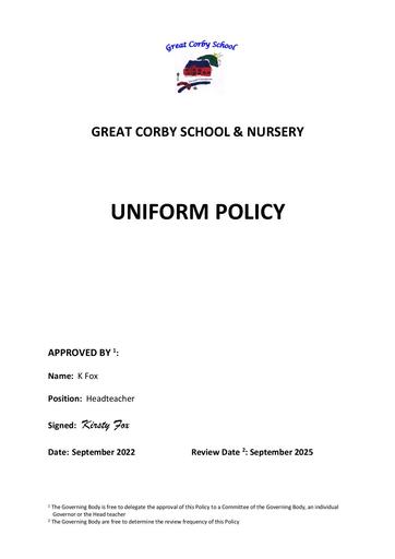 Uniform Policy 2022 FINAL