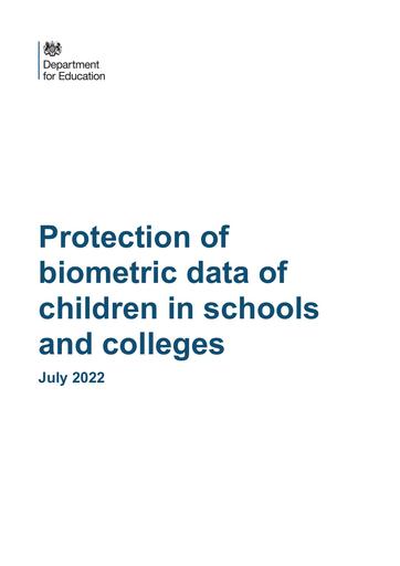 Dfe protection of biometric information of children in schools and colleges v2