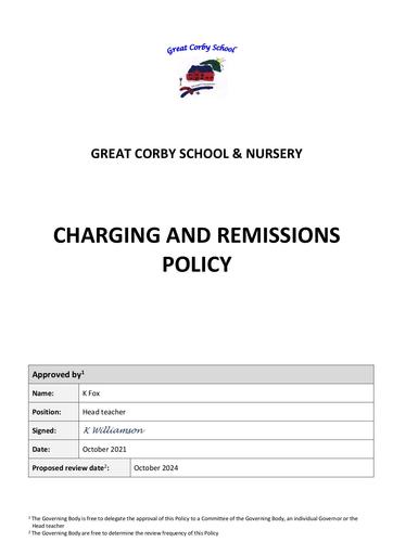 Charging & Remissions Policy V8   Oct 2021