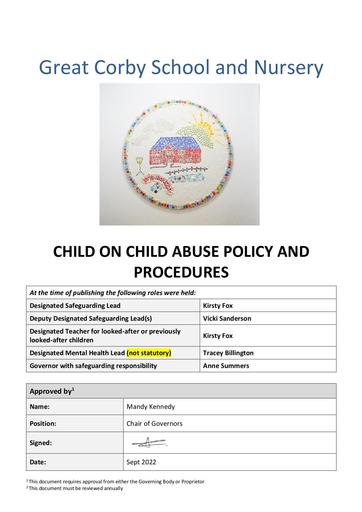 Child on Child Abuse Policy