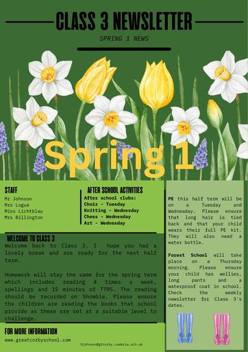 Class 3 Spring 1 Newsletter 2024